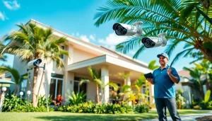 Cámaras de seguridad en Liberia instaladas para una monitorización eficaz del hogar en un entorno tropical.