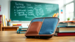 Handytasche Lehrer in eleganter Ausführung, ideal für Schulbedarf und Organisation.