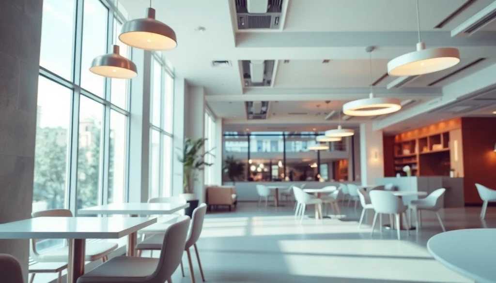 Sleek illumination highlighting modern minimalist dining area with elegant metallic lighting.